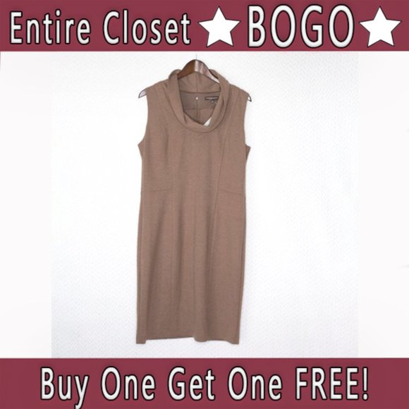 Adrienne Vittadini Dresses & Skirts - MARKDOWN Adrienne Vittadini Cowl Neck Tan Dress